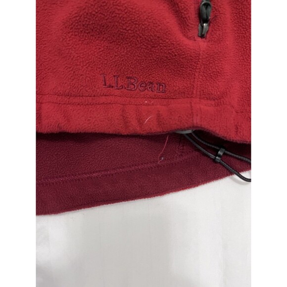 LL Bean Full Zip Red Fleece Jacket Size XL.  Drawstring Waist. Model CFA2 - Picture 4 of 7
